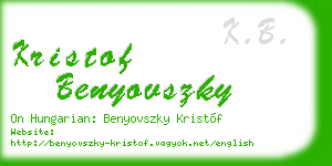 kristof benyovszky business card